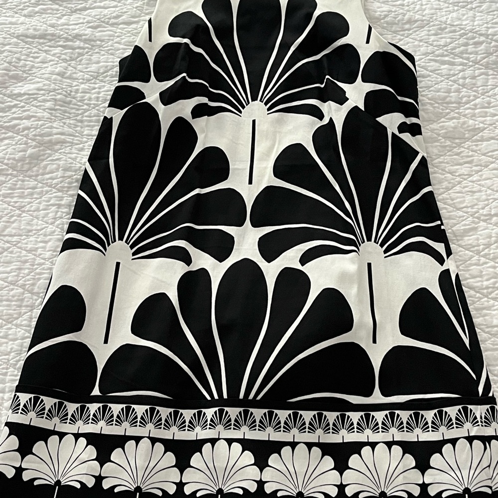 London Times Shift Dress, 6P, Black and White Print